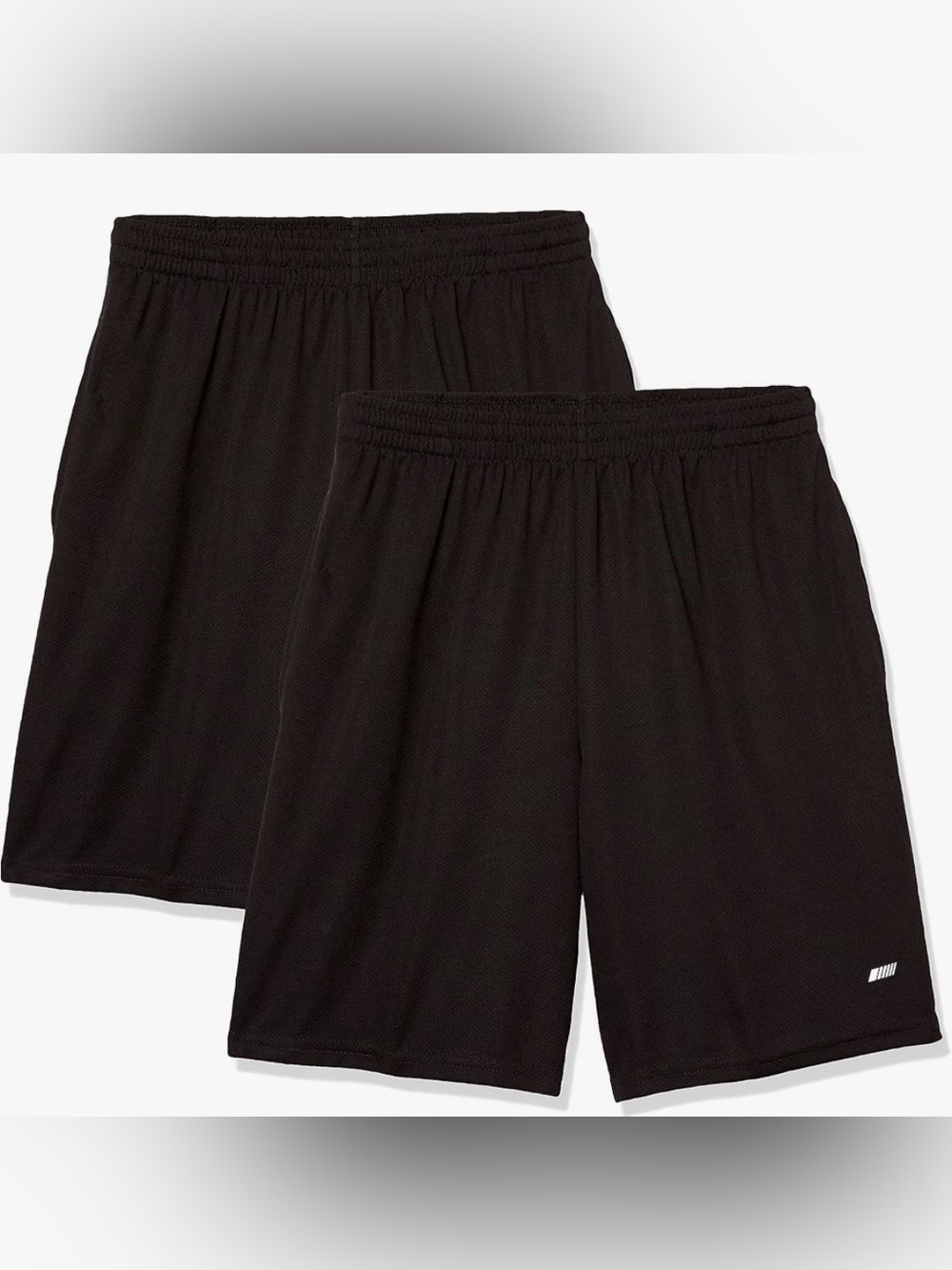 Amazon Essentials 2 Pack Men's Athletic Moisture Wicking Shorts, Black, XL